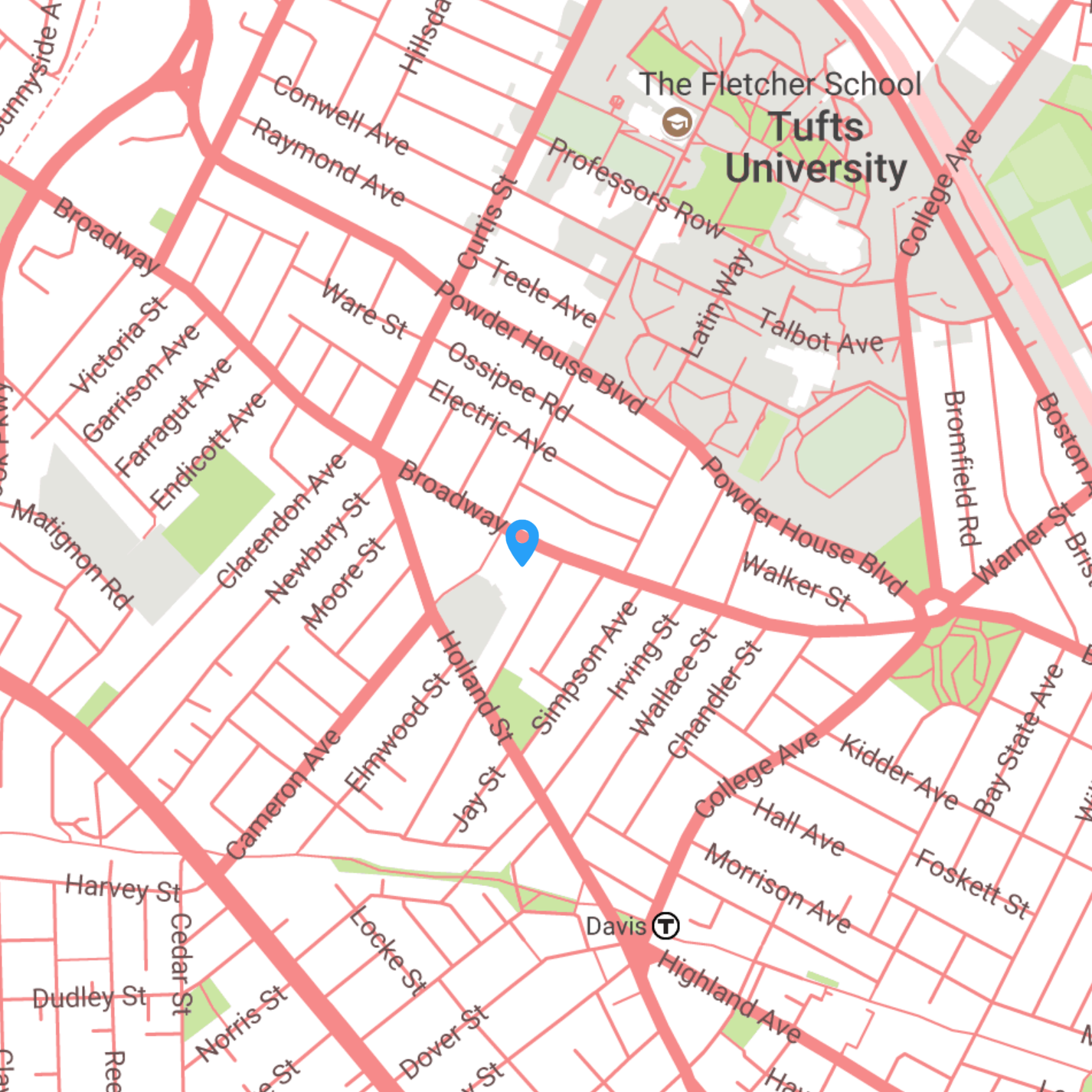 Map of the location of Powderhouse Studios campus